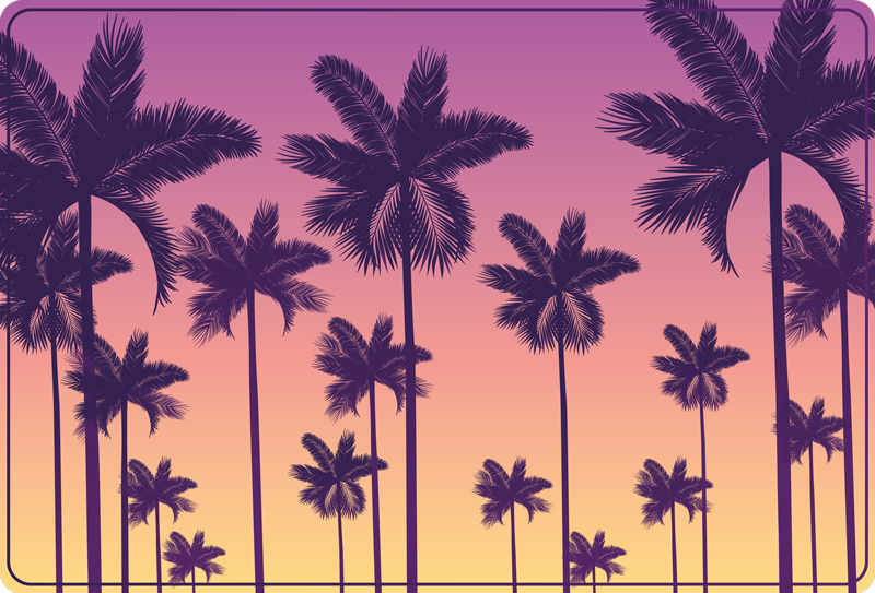 Solnedgang palmer natur vinyl tæppe - TenStickers