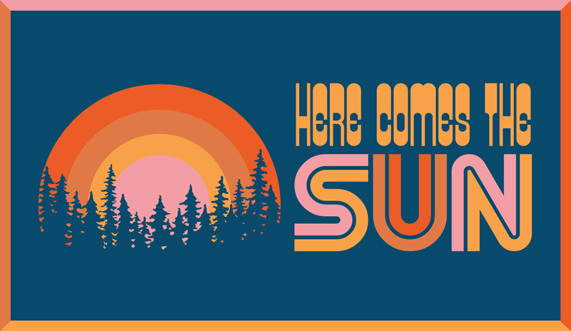 Vintage sun tilpasset tæppedesign - TenStickers