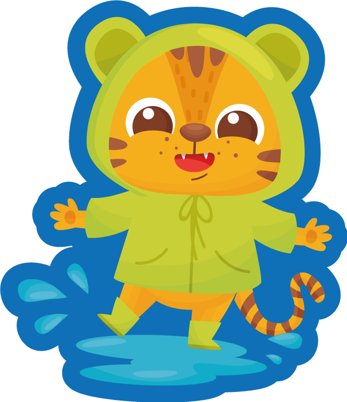 Tegneserie tigerfigur tæppe til børneværelse - TenStickers