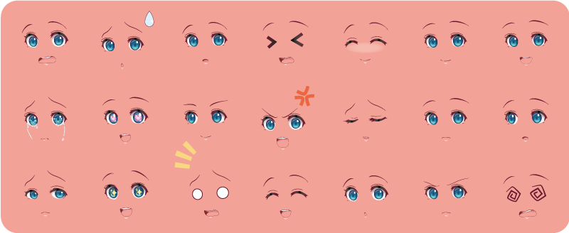 Anime ansigter teen vinyl tæppe - TenStickers