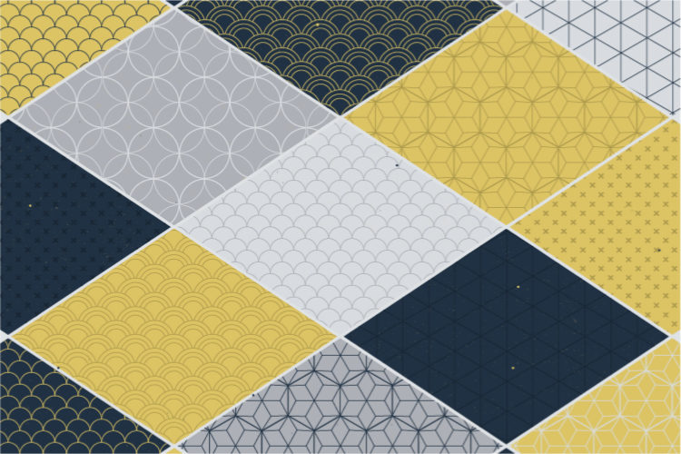 Geometrisk mosaikblanding geometriske vinyl tæppe - TenStickers