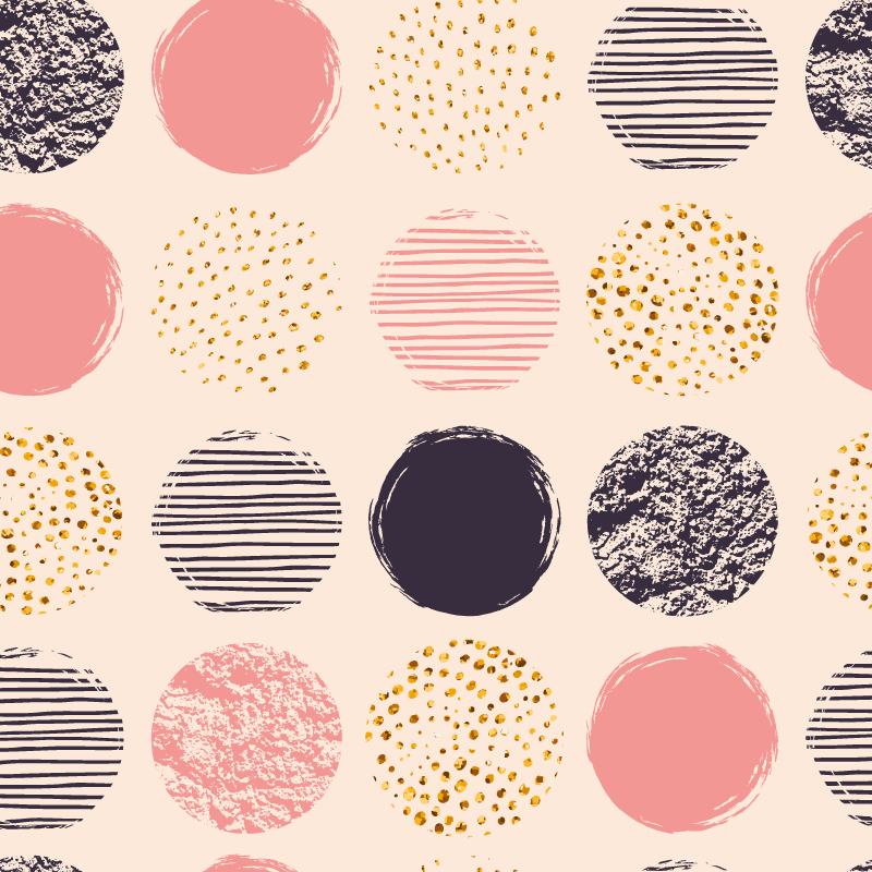 Polkaprikker ensemble geometriske vinyl tæppe - TenStickers