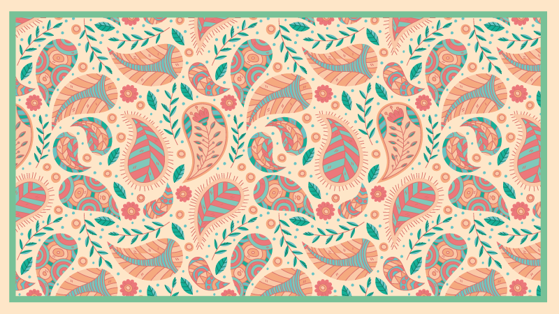 Paisley mønster fusion mandala vinyl tæppe - TenStickers