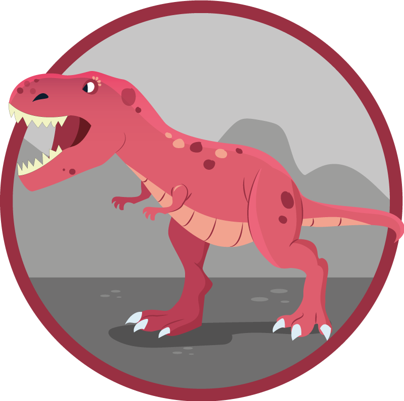 Rødt dinosaurbrøl 3d vinyltæppe - TenStickers