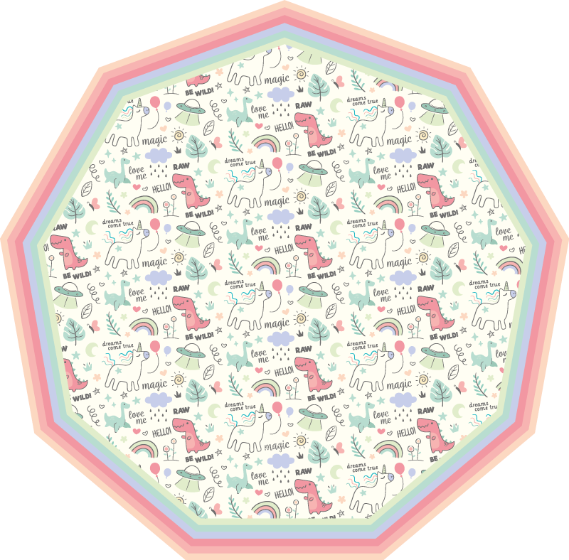 Legende alfabetmotiv tæppe til børneværelse - TenStickers