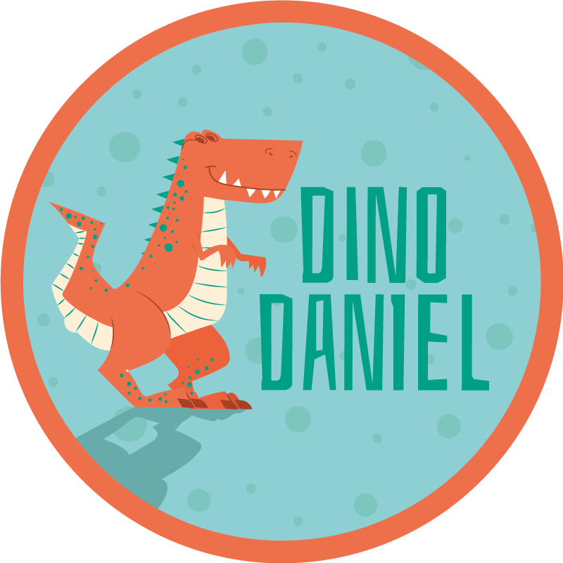 Dinosaur, der kan tilpasses i en cirkel vinyl tæppe - TenStickers
