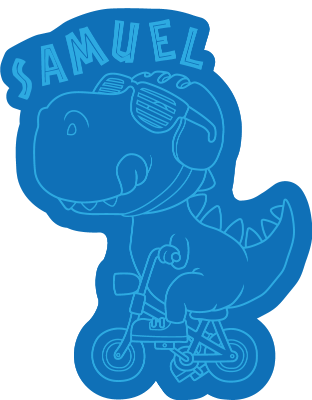 Super dinosaur på en cykel personlig måtte - TenStickers