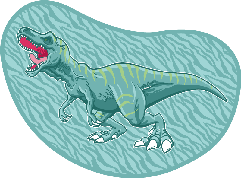 Stribe tyrannosaurus rex dinosaur dyretæppe - TenStickers