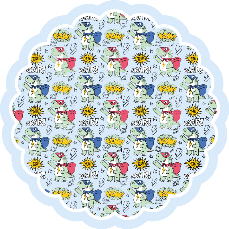 Super dinosaur mønster børn vinyl tæppe - TenStickers