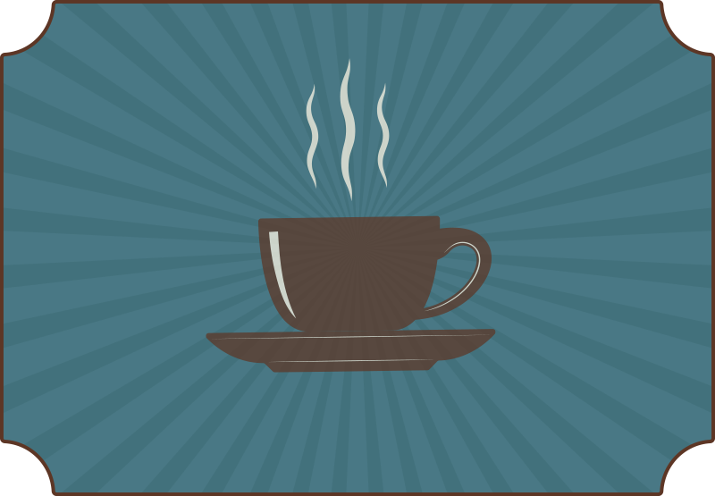 Espresso kaffekop blå baggrund moderne tæppe - TenStickers