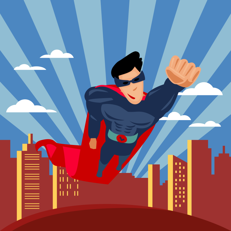 Superhelt flyvende vinyl vinyltæppe - TenStickers