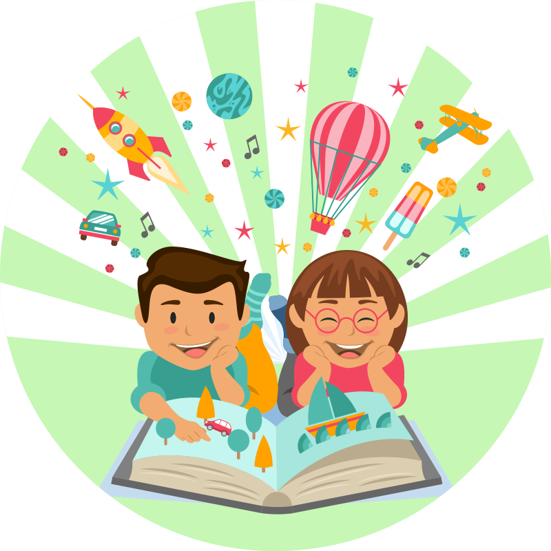 Fantasifuld læsning tæppe til børneværelse - TenStickers