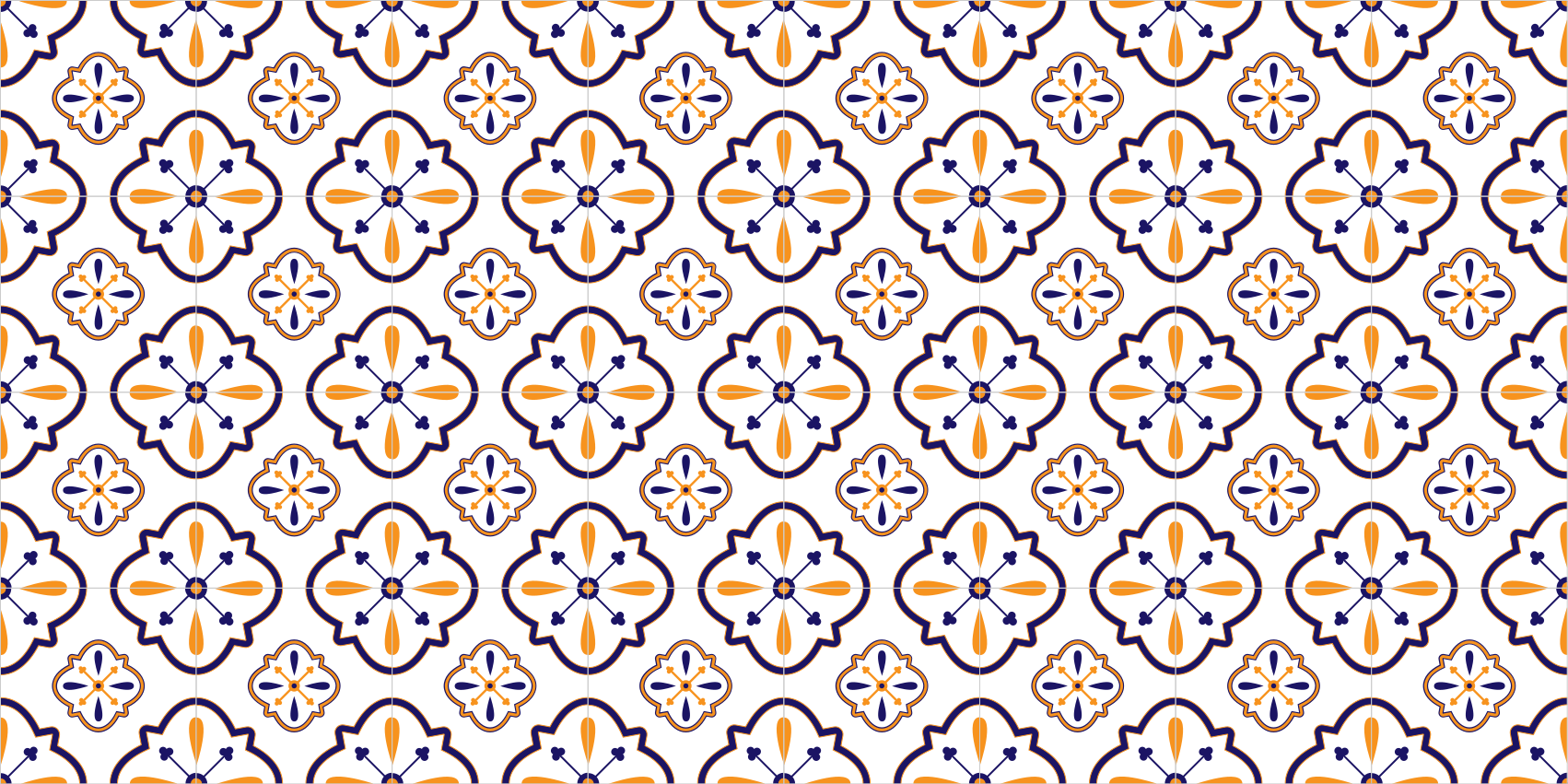 Replika af blomsterfliser vinyltæppe til køkkenet - TenStickers