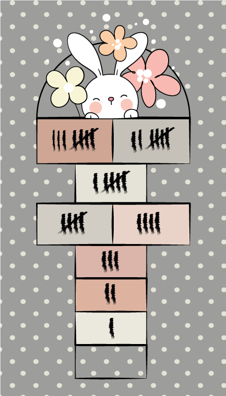 Nordisk kanin hopscotch spilmåtte - TenStickers