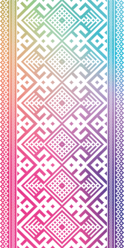 Flerfarvet blomster etnisk tema etnisk tæppe - TenStickers