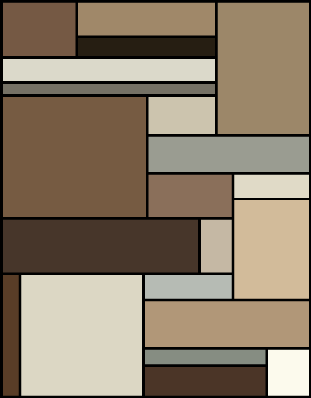 Brune firkanter geometriske vinyltæpper - TenStickers