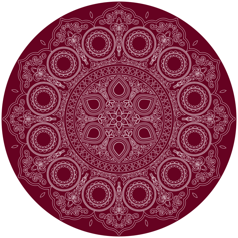 Lotusblomst mandala vinyl tæppe - TenStickers
