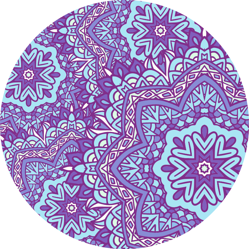 Livligt lilla motiv mandala vinyl tæppe - TenStickers