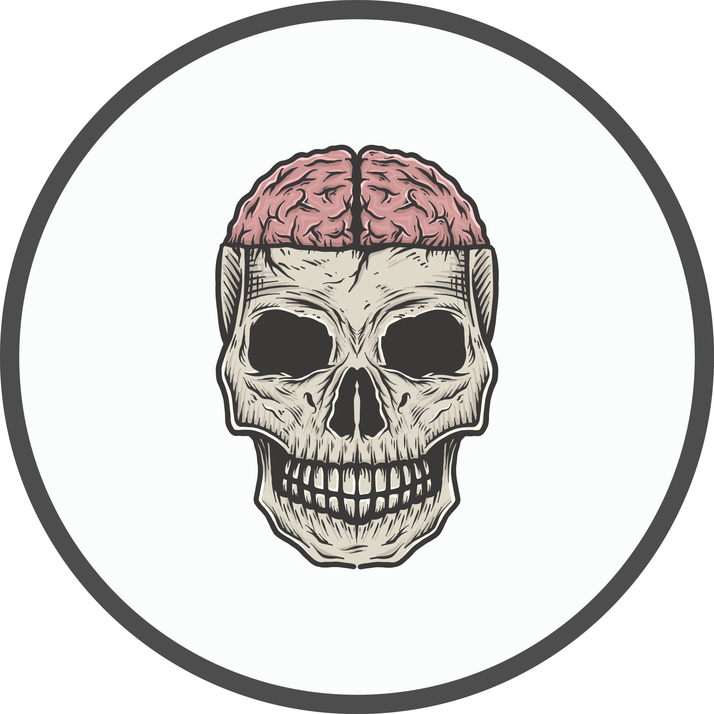 Hjerne og kranium teen vinyl tæppe - TenStickers