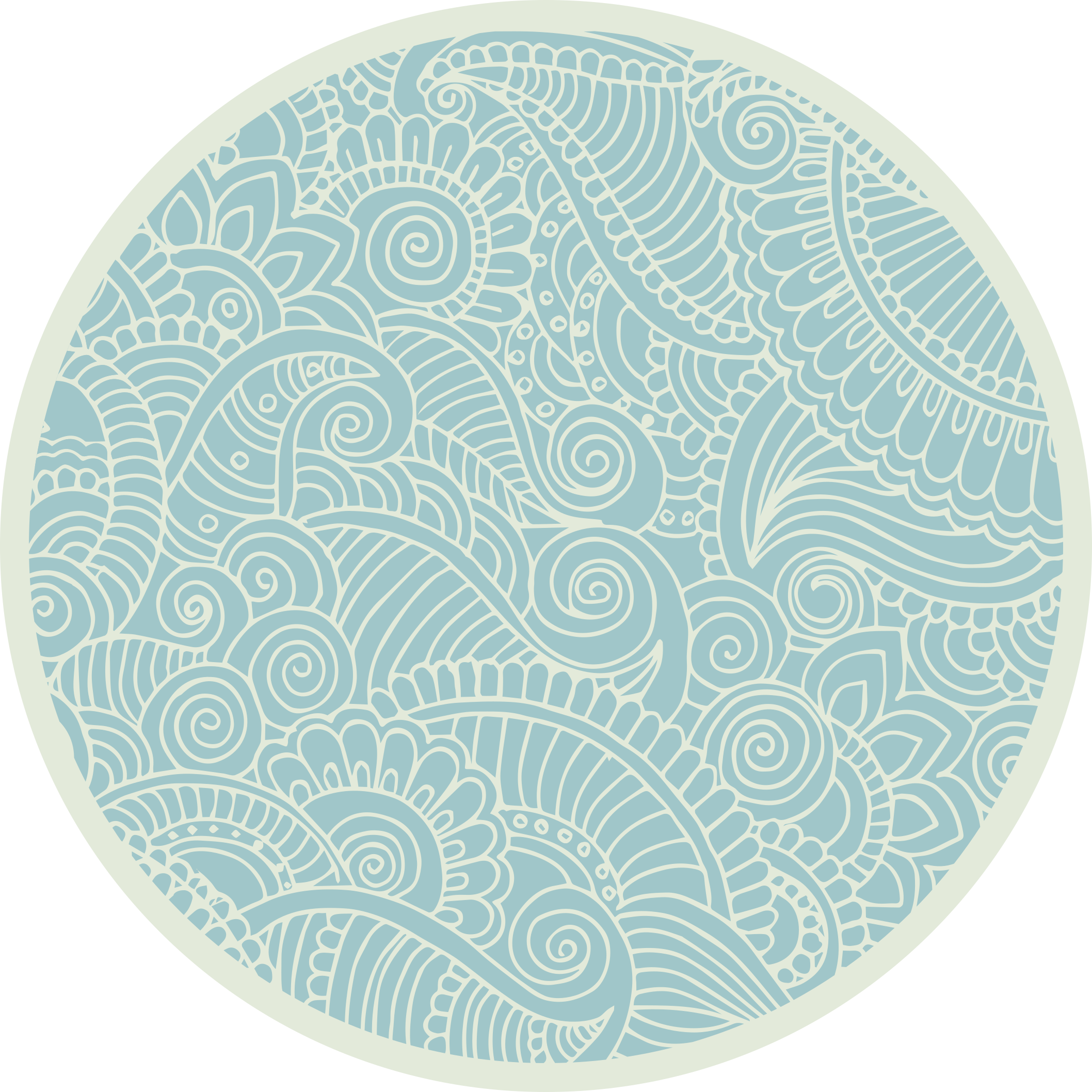 Hvirvlende mandala mandala vinyl tæppe - TenStickers