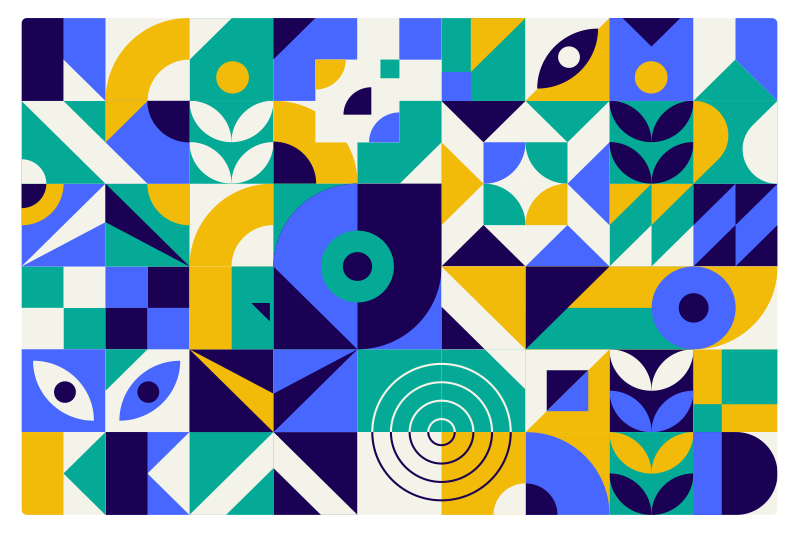 Geometriske vinyl tæppe med levende mønstre - TenStickers