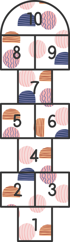 Cirkulært hopscotch-spil vinyltæppe - TenStickers