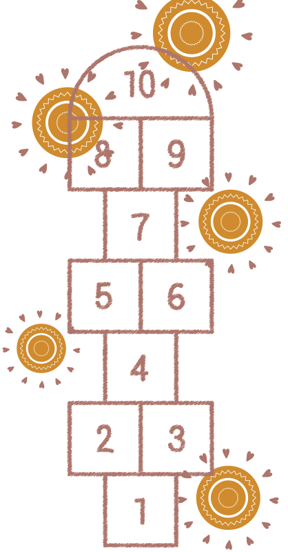 Hopskotch legeplads vinyl tæppe med spil - TenStickers