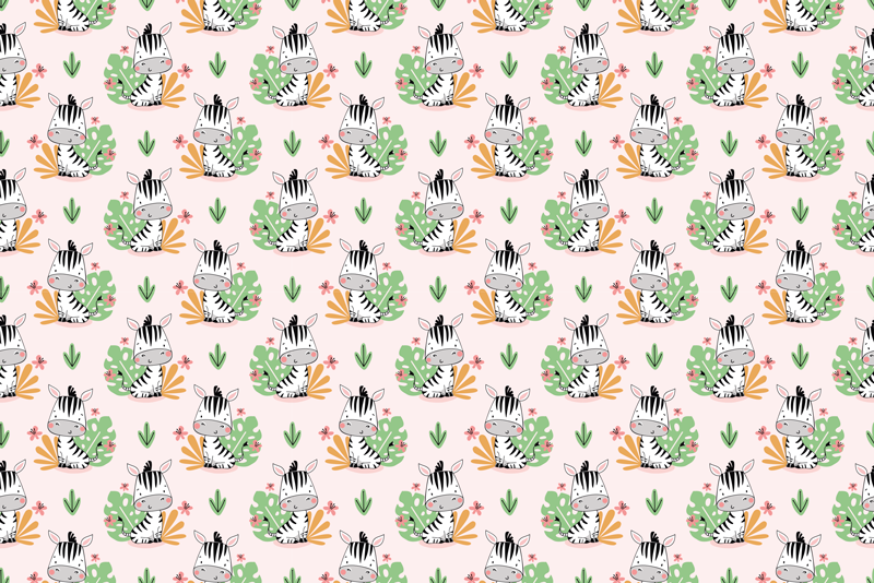 Zebra jungle mønster vinyl tæppe - TenStickers