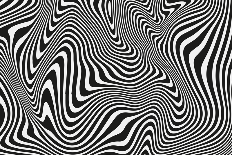 Optisk bølgemønster geometriske vinyl tæppe - TenStickers