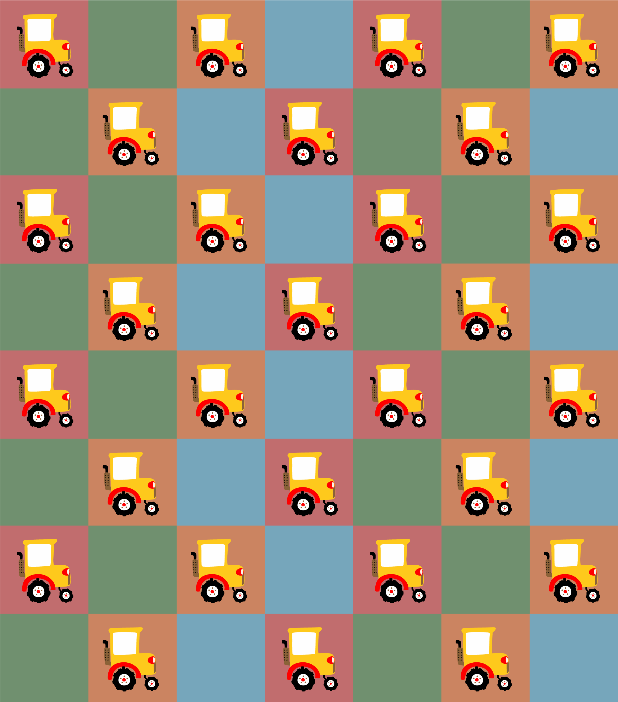 Traktormønster vinyl tæppe - TenStickers