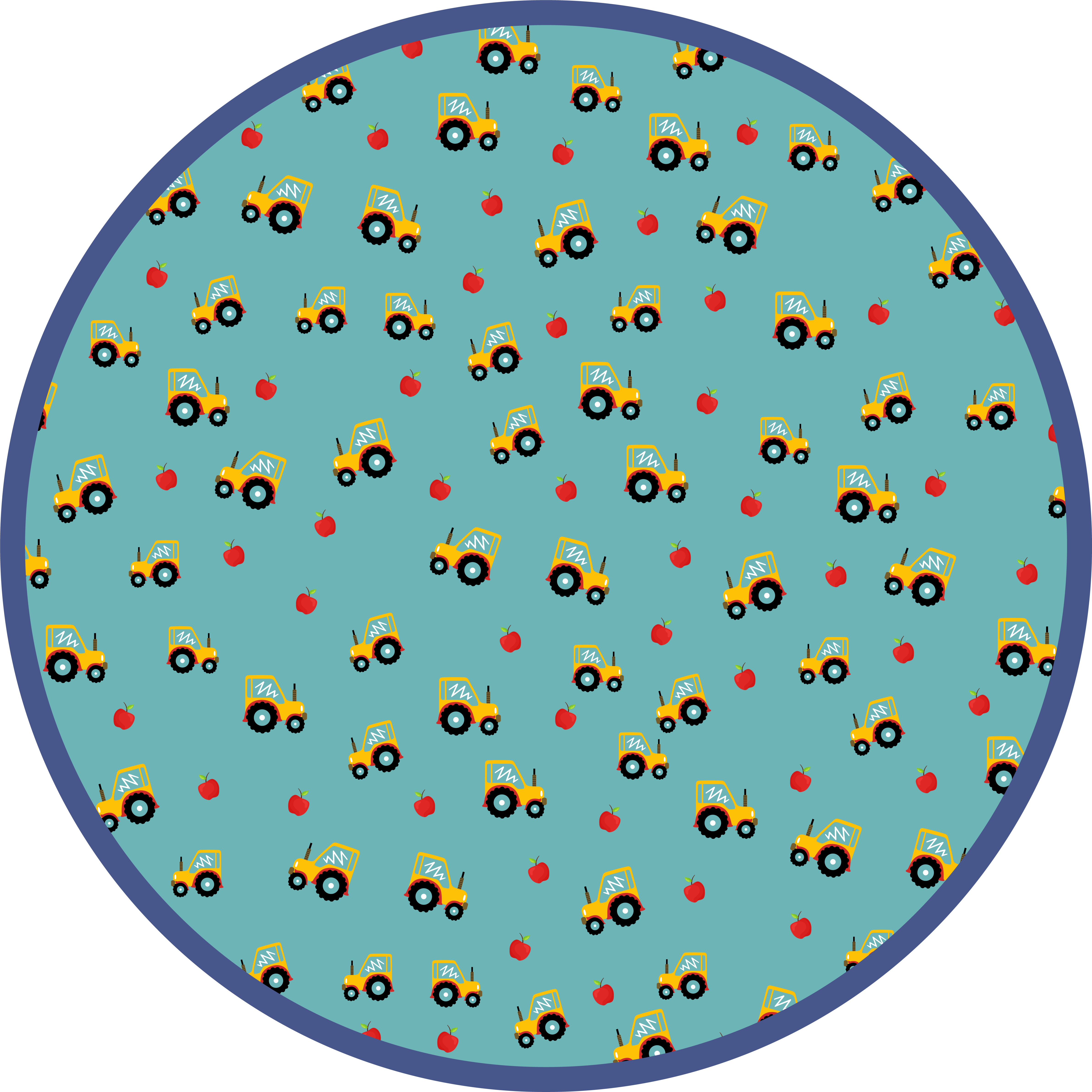 Traktor og æbler. Vinyltæppe til børn - TenStickers