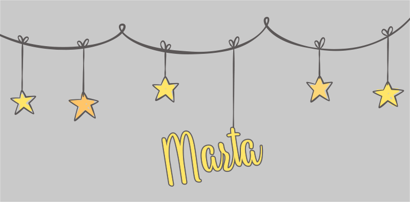 Tilpasset stjerneklar vinyl tæppe med navn - TenStickers