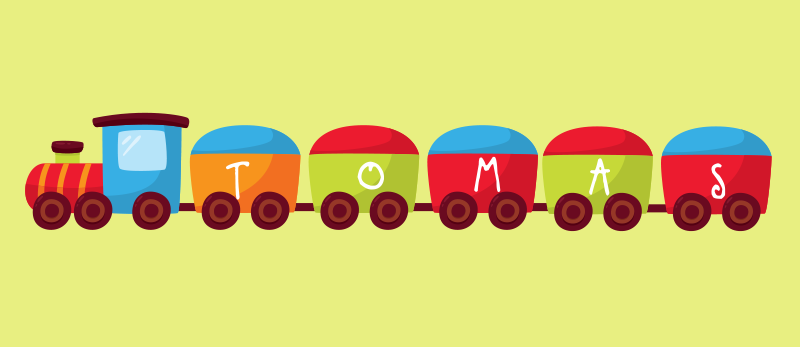 Personligt tog vinyl tæppe med navn - TenStickers