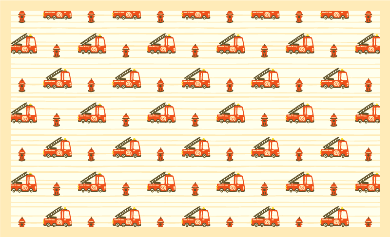 Brandbil og brandbånd vinyl tæppe - TenStickers