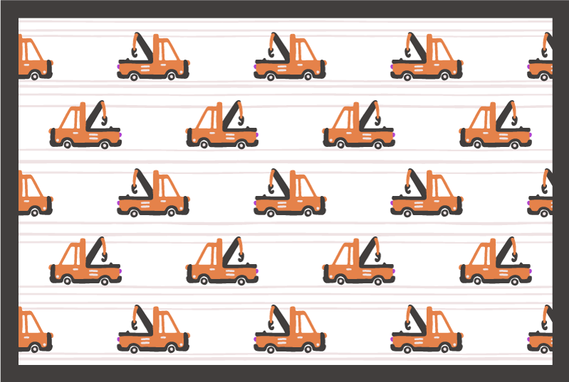 Legetøjskran mønster vinyl tæppe - TenStickers