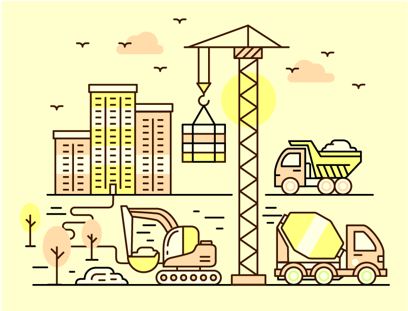 Mixer truck børn vinyl tæppe - TenStickers