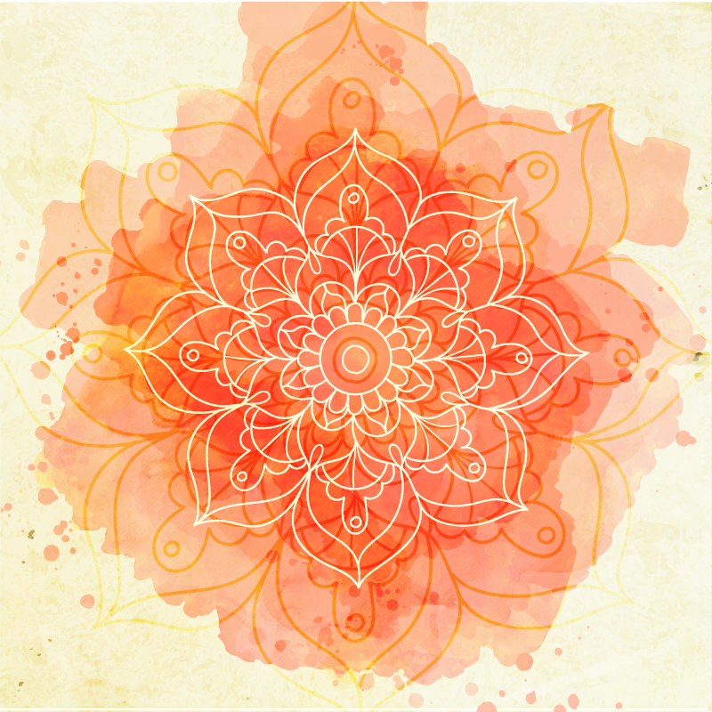Lotus mandala design blomster tæppe - TenStickers
