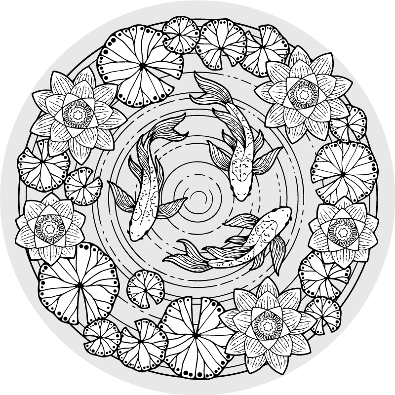 Ro til koi fisk vinyltæpper med dyr - TenStickers