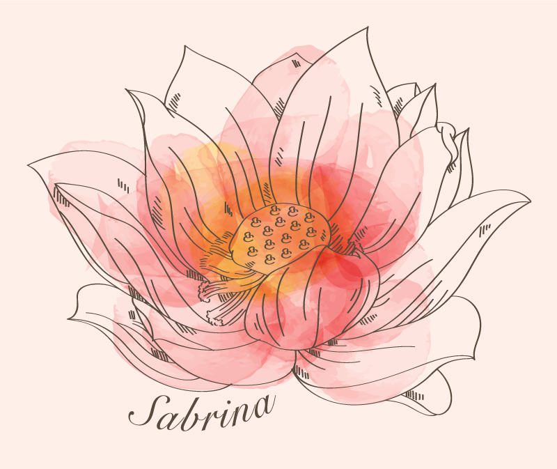 Kan tilpasses lotus vinyl tæppe med navn - TenStickers