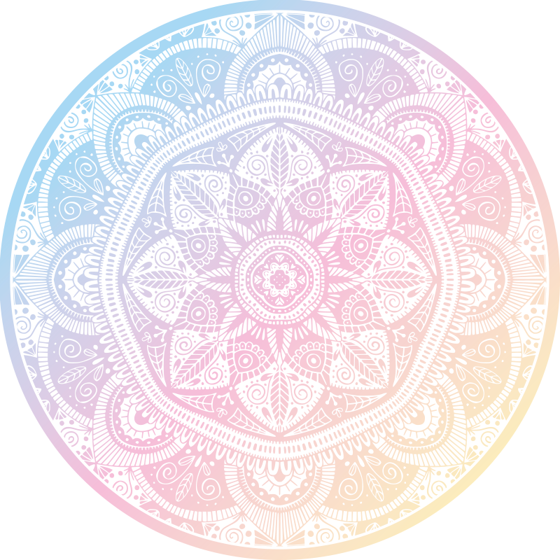 Gradient mandala mandala vinyl tæppe - TenStickers