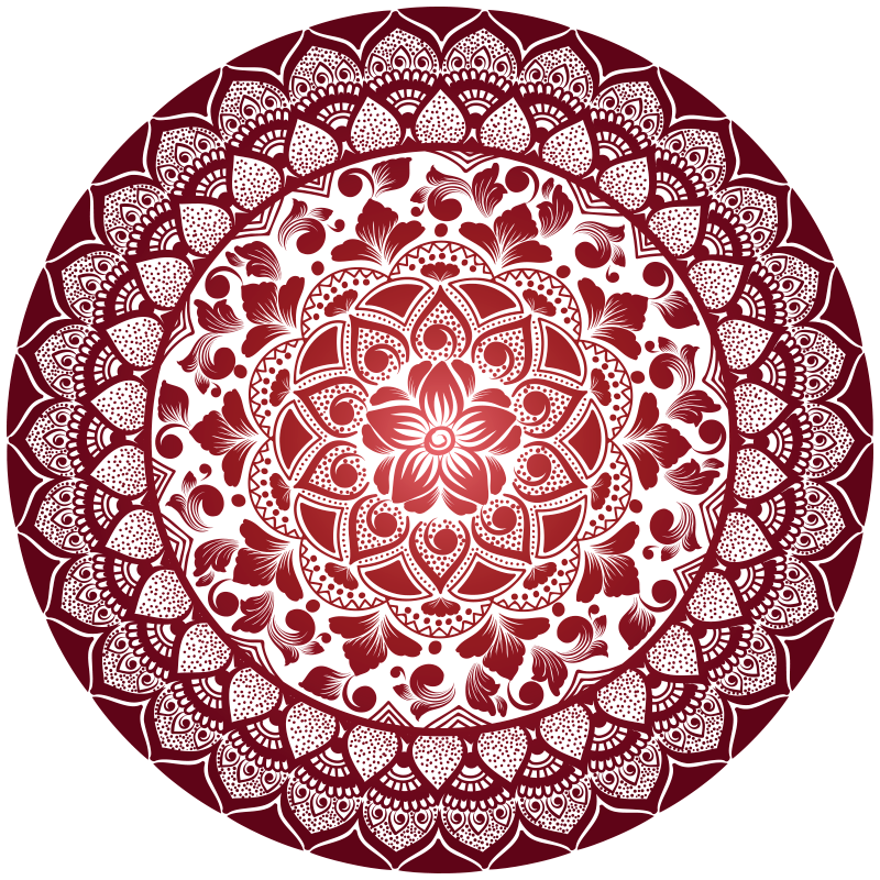 Cirkulært orientalsk blonde mandala vinyl tæppe - TenStickers