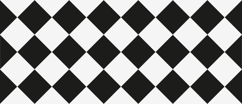 Sort og hvide romber fliser tæppe - TenStickers