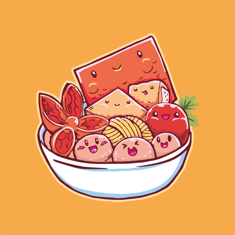 Tegneserie sushi glæde vinyltæppe til køkkenet - TenStickers