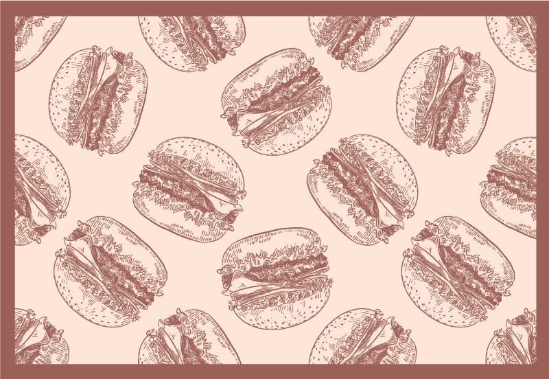 Burger illustrationer vinyltæpper med dyr - TenStickers