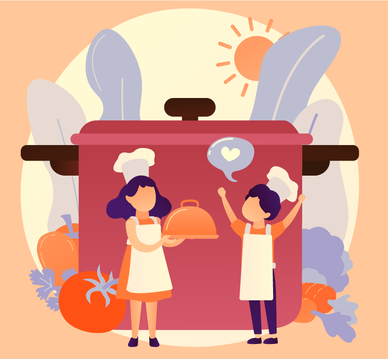 Kulinariske karakterer tæppe til børneværelse - TenStickers