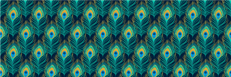 Påfugl fjer dyretryk vinyl tæppe - TenStickers