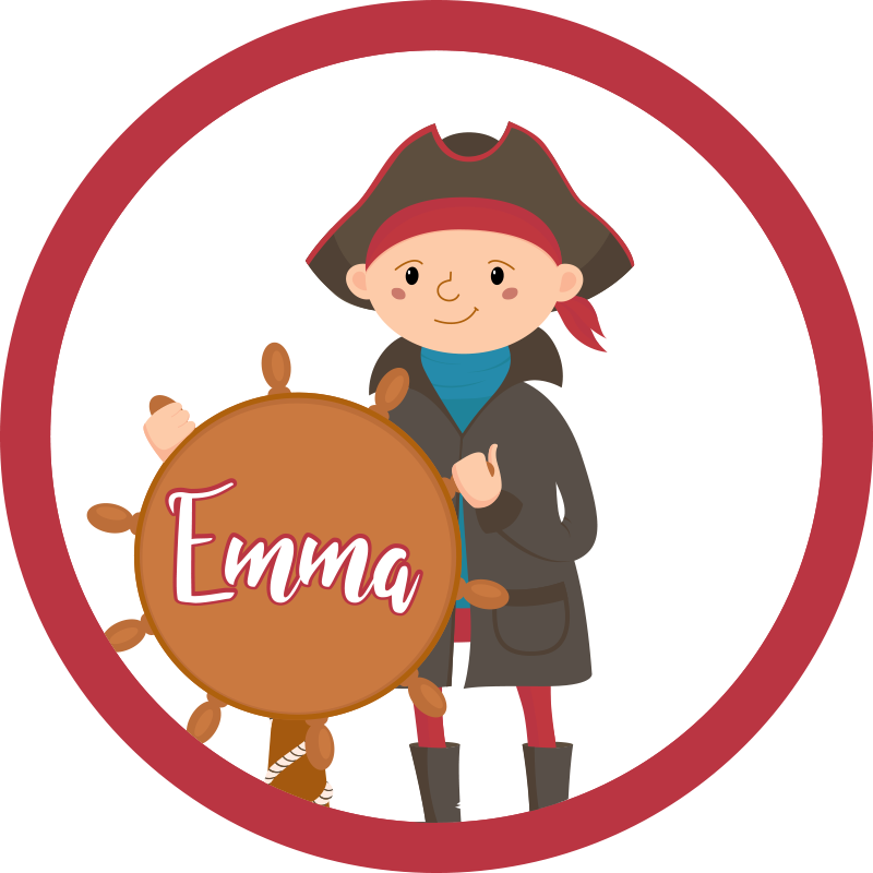 Kan tilpasses pirat vinyl tæppe med navn - TenStickers