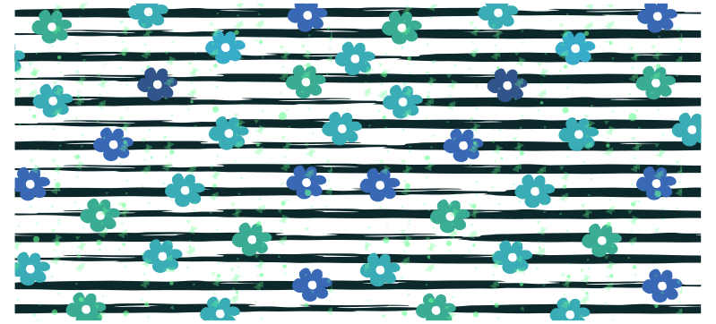 Blomstret stribet design vinyltæppe til køkkenet - TenStickers