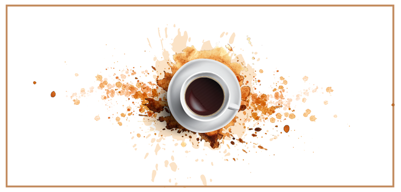 Spildt kaffe illusion vinyltæppe til køkkenet - TenStickers