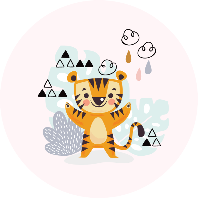 Munter tiger vinyltæpper til babyværelse - TenStickers
